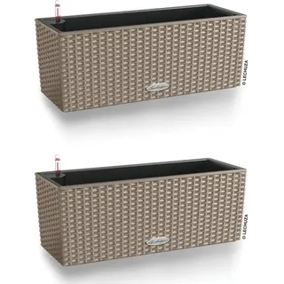 LECHUZA® Blumenkasten BALCONERA Cottage 50 Sandbraun All-in-One x 2