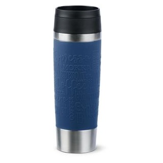 Emsa Isolierbecher Travel Mug N2022100, 500 ml, hält 6h warm, Edelstahl doppelwandig, dunkelblau