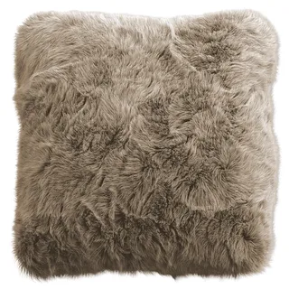 Stephans Möbelbörse Fellkissen Kissenbezug mit Füllung - Sofakissen, Couchkissen, Kuschelkissen, Dekokissen - Couch Stuhl Sofa Wohnzimmer Schlafzimmer deko modern waschbar - Grau - 45x45cm (Taupe)