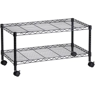 Honey-Can-Do Honey Can Do 2-Tier Media Cart 2-stöckiger Medienwagen, Legierter Stahl, Schwarz, 18x36