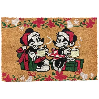 Disney Weihnachten-Deko Fußmatte Mickey u. Minnie 60 cm Mehrfarbig