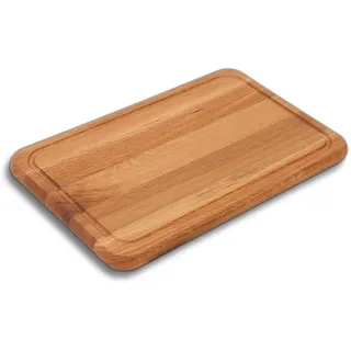2X HOFMEISTER® Schneidebrett Eiche 40 × 25 × 2 cm mit Saftrille – massiv, robust