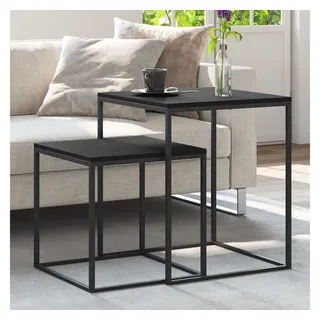 vidaXL Couchtisch-Set 2-tlg. Schwarz Holz 40 x 48 cm