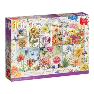 Premium Collection Briefmarken Sammlung Sommerblumen - 1000 Teile