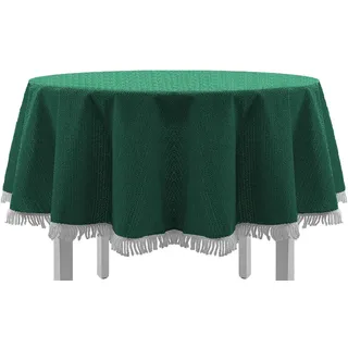 DILUMA | Gartentischdecke Rund 130 cm Grün | Tischdecke für Indoor & Outdoor, Garten, Terrasse, Balkon | Wetterfest, Leicht Abwaschbar, Rutschhemmend