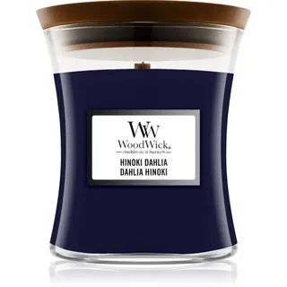 Woodwick Hinoki Dahlia Duftkerze 275 g lila