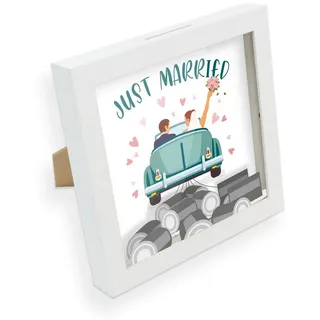 itenga Spardose itenga Bilderrahmen Spardose Just married (Motiv 22) - Einleger, Plexi