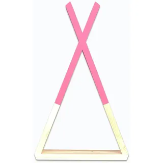 Hanah Home Modernes Wandregal, 100% Massivholz, 25 x 42 x 6 cm, Walnuss & Rosa | Stilvolles und funktionales Design, ideal für Dekoration und Aufbewahrung.