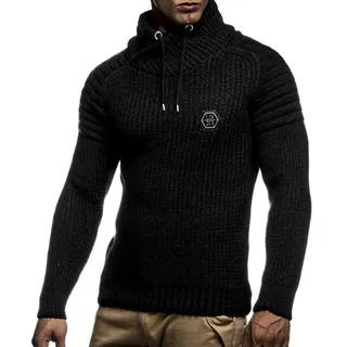 Leif Nelson Herren Strickpullover mit Schalkragen/Hochwertiger Winterpullover im Regular Fit Schnitt, ideal für Casual und Business-Looks, in vielfältigen Größen und Farben verfügbar - 4XL