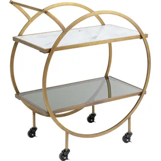 Kare-Design Servierwagen, Messing, Metall, Glas, rechteckig, 40x85x74 cm, Esszimmer, Barmöbel, Barwagen