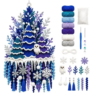 Generisch Makramee Türbehang DIY Set für Erwachsene, Saisonale Innendekoration für Halloween, Weihnachten & Weihnachtsbaum, Fensterdeko Hängend Bastelset Kit
