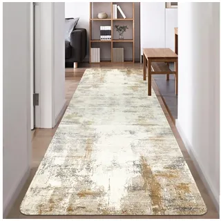 Famibay Küchenläufer Teppich Läufer 80x300cm Beige rutschfest waschbar modern Läufer Lang beige