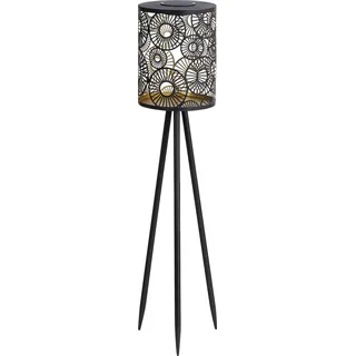 Dehner Laterne Metall/Kunststoff Ø 18,5 cm Höhe 82,5 cm inkl. Dämmerungssensor schwarz