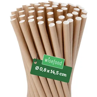 Wisefood Strohhalme Papier 15 cm Ø 8 100 St. Braun
