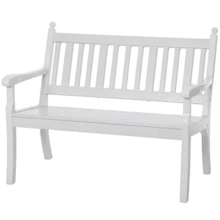PROREGAL Gartenbank Aruba | 2-Sitzer | Weiß | HxBxT 88x115x69cm | UV-beständiger Kunststoff | Parkbank Sitzbank Gartenbänke Balkon Terrasse