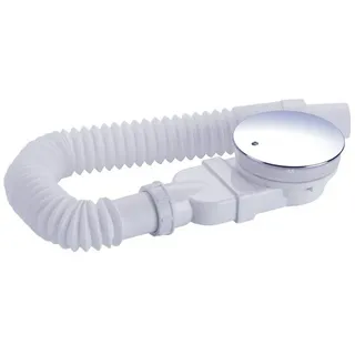 IMPTS Ablaufgarnitur extraflache ablaufgarnitur dusche 90mm (SET) Duschablauf mit Geruchsstop Haarsieb Flexschlauch weiß