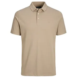 Jack & Jones Poloshirt Polo Shirt JJEPAULOS Sommer Hemd Kragen Pique Cotton (1-tlg) 3613 in Beige beige M