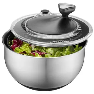 GEFU Salatschleuder Edelstahl inkl. Frischhaltedeckel, 4,5 L