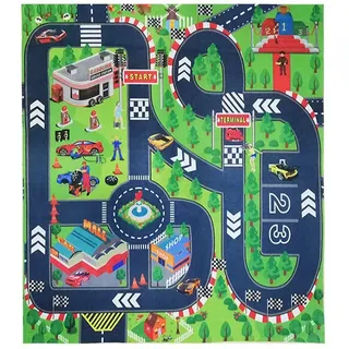 JTMM Straßen-Spielmatte, Spielzeug, Kinder-Teppich-Spielmatte, ideal zum Spielen mit Autos und Spielzeug, Lernmatte für den Straßenverkehr - Lernen und Spaß haben