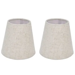 Lampenschirm Clip On, Lampenschirme, 2er-Set, Glocken-Lampenschirme zum Aufstecken als Ersatz für Hängelampe Tischlampe Stehlampe Ersatz(Beige)