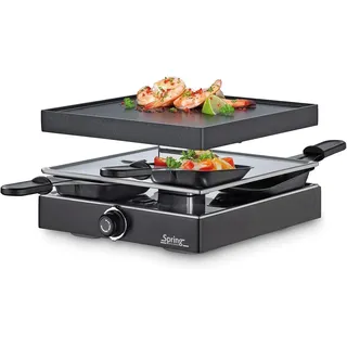 Spring Elektrogrill Raclette 4 mit Alugrillplatte Classic Grillplatte Neu
