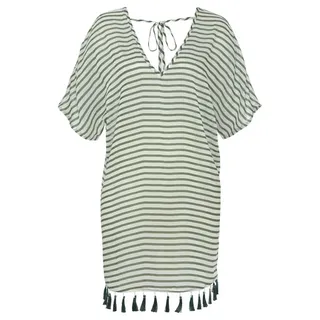 VENICE BEACH Chiffontunika mit Streifenprint Weiß/Khaki 44