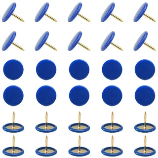 Yosawo 150 Stück Bunt Reißnägel Reißzwecken Runde Pins Thumbtacks(Blau)