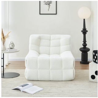 REDOM Sitzsack mit hoher Rückenlehne Couchsessel, für Schlafzimmer, Wohnzimmer oder Balkon beige|weiß