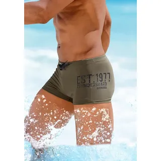 Bruno Banani Boxer-Badehose mit seitlichem Print grün 5