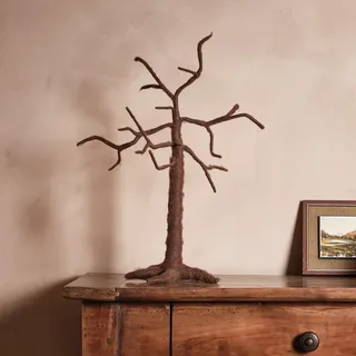 Lights4fun 50cm Filz Baum Braun Halloween Deko Künstlicher Baum Innen Kunstbaum Herbst Deko Braun