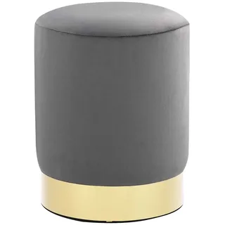 vidaXL Hocker Samt 28 x 36 cm Dunkelgrau/Gold
