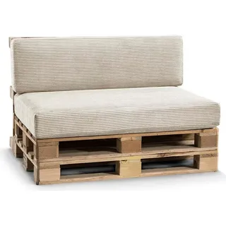 Palettenkissen, Gartensofakissen, Sitzkissen, PFL (Set (Sitzkissen 120x80 +Rückenlehne 120x40), Beige) - Beige