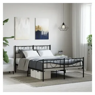 vidaXL Metallbett 160 x 200 cm Schwarz