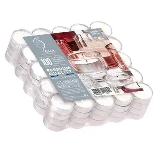 Gala Teelichter 030124012, weiß, Ø 38 mm, Höhe 14 mm, 4h Brenndauer, 100 Stück