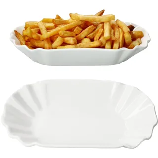 Mambocat Frietjes Pommesschale oval Weiß 2-tlg.
