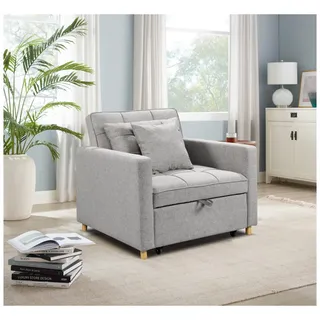 Hoclauho Schlafsessel mit Schlaffunktion Klappmechanismus Polstersessel als Einzelbett 190 cm Liegefläche platzsparendes Sofabett für Wohnzimmer, Gästezimmer, Studio