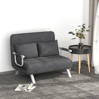 Homcom Schlafsessel 65 x 69 x 80 cm Grau mit Kissen