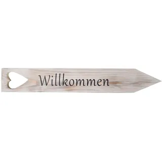 levandeo Gartenstecker Willkommen H47cm Holz Schild Garten Gartendeko Herz Dekoration Holzschild Gartenschild Deko