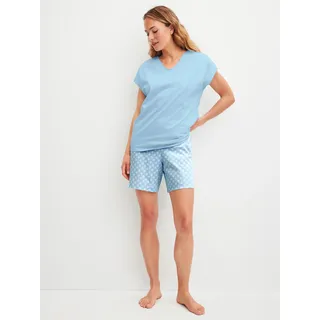 CALIDA Lovely Nights Kurz-Pyjama Blau 48-50