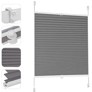 Sekey Plissee 80 x 120 cm Dunkelgrau