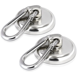 MAGXCENE Magnethaken Extra Stark, Last bis 40kg 360° Drehbar Magnet Haken, 36mm Neodym Magnete mit Haken, Magnet Haken sehr Stark Magnetischer Haken für Küche Camping Garage Büro 2 Stück