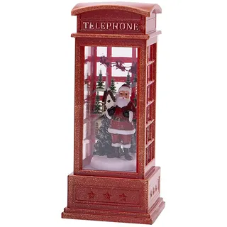 DKaony Weihnachts Schneekugel Laterne, Santa Telefonzelle Schneemann Familienszene Telefonzelle Weihnachtsbaumschmuck Glitzernde Wasserkugel Laternendekoration
