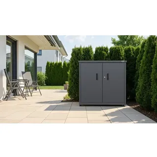 Weka Metall Terrassenschrank 90 x 62,5 x H 84-85,5 cm (Terrassenschrank Gary 1)