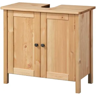 WELLTIME Waschbeckenunterschrank »Sylt«, Badmöbel im Landhaus-Stil, Breite 64 cm, aus Massivholz, beige