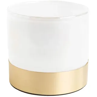Vase Venise Höhe 15 cm weiß und gold - Rond Verre Lou De Castellane