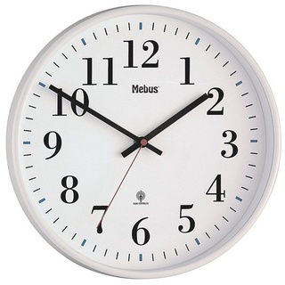 Mebus Funkwanduhr (mit vollautomatischer Zeiteinstellung, Ø 30 cm) weiß