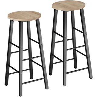 Tectake Barhocker 2er Set 31 x 72,5 x 31 cm Eiche