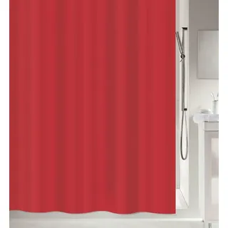 spirella Duschvorhang ATLAS Breite 180 cm, Premium Textil-Duschvorhang, 100% Polyester, wasserabweisend, Anti-Schimmel-Effekt, waschbar 40°, uni, Farbe rot, Größe 180 x 200 cm rot 180 cm x 200 cm