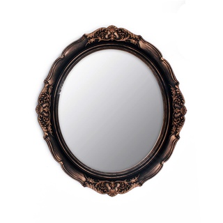 YCHMIR Dekospiegel Vintage Spiegel Hängespiegel 37,6 x 33,3 cm oval Spiegel braun