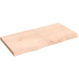 vidaXL Wandregal 120x60x(2-6) cm Massivholz Eiche Unbehandelt